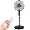 Simple Deluxe Oscillating 16‚Ä≥ Adjustable 3 Speed Pedestal Stand Fan with Remote Control for Indoor, Bedroom, Living Room, Home Office & College Dorm