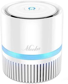 MOOKA Air Purifier for Home;  3-in-1 True HEPA Filter Air Cleaner for Bedroom and Office;  Odor Eliminator for Allergies and Pets;  Smoke;  Dust;  3D