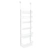 Over the Door Rack Organizer with 6 Tier Adjustable Shelves Powder Coated Steel White