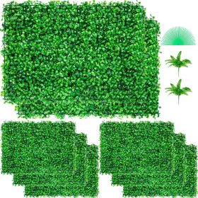 VEVOR Artificial Boxwood Panel 8pcs Boxwood Hedge Wall Panels Artificial Grass Backdrop Wall 24X16 4cm Green Grass Wall, Fake Hedge for Decor Privacy