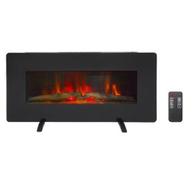 ZOKOP SF311-36 36 Inch 1400W Wall Hanging / Fireplace Single Color / Fake Wood / Heating Wire / With Small Remote Control Black