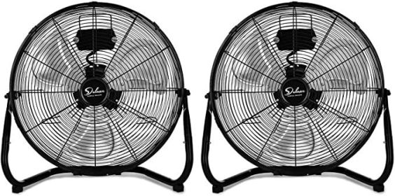 Simple Deluxe 12 Inch 3-Speed High Velocity Heavy Duty Metal Industrial Floor Fans Quiet for Home, Commercial, Residential, and Greenhouse Use, Outdoo