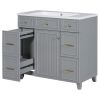 36" Bathroom Vanity Cabinet with Sink Top Combo Set, Grey, Single Sink, Shaker Cabinet with Soft Closing Door and Drawer