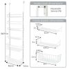 Over the Door Rack Organizer with 6 Tier Adjustable Shelves Powder Coated Steel White