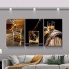 3 Panels Framed Canvas Whiskey Wall Art Decor,3 Pieces Mordern Canvas Painting Decoration Painting for Chrismas Gift, Office,Dining room,Living room,