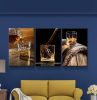 3 Panels Framed Canvas Whiskey Wall Art Decor,3 Pieces Mordern Canvas Painting Decoration Painting for Chrismas Gift, Office,Dining room,Living room,