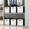 6 Pack Fabric Storage Cubes with Handle, Foldable 13x13 Inch Large Cube Storage Bins, Storage Baskets for Shelves, Storage Boxes for Organizing Closet