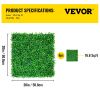 VEVOR Artificial Boxwood Panel UV 6pcs Boxwood Hedge Wall Panels, Artificial Grass Backdrop Wall 20" X 20" 4 cm Green Grass Wall, Fake Hedge for Decor