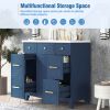 36" Bathroom Vanity Cabinet with Sink Top Combo Set, Navy Blue, Single Sink, Shaker Cabinet with Soft Closing Door and Drawer