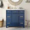 36" Bathroom Vanity Cabinet with Sink Top Combo Set, Navy Blue, Single Sink, Shaker Cabinet with Soft Closing Door and Drawer