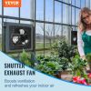 VEVOR Shutter Exhaust Fan, 10'' with Temperature Humidity Controller, EC-motor, 820 CFM, 10-Speed Adjustable Wall Mount Attic Fan, Ventilation and Coo