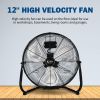 Simple Deluxe 12 Inch 3-Speed High Velocity Heavy Duty Metal Industrial Floor Fans Quiet for Home, Commercial, Residential, and Greenhouse Use, Outdoo