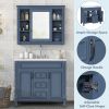 36'' Bathroom Vanity with Top Sink, Royal Blue Mirror Cabinet, Modern Bathroom Storage Cabinet with 2 Soft Closing Doors and 2 Drawers, Single Sink Ba