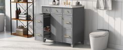 36" Bathroom Vanity Cabinet with Sink Top Combo Set, Grey, Single Sink, Shaker Cabinet with Soft Closing Door and Drawer