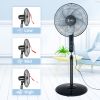 Simple Deluxe Oscillating 16‚Ä≥ Adjustable 3 Speed Pedestal Stand Fan with Remote Control for Indoor, Bedroom, Living Room, Home Office & College Dorm