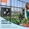 VEVOR Shutter Exhaust Fan, 14'' with Temperature Humidity Controller, EC-motor, 1513 CFM, 10-Speed Adjustable Wall Mount Attic Fan, Ventilation and Co