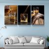 3 Panels Framed Canvas Whiskey Wall Art Decor,3 Pieces Mordern Canvas Painting Decoration Painting for Chrismas Gift, Office,Dining room,Living room,