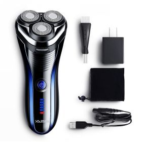 Five Lamp Electric Shaver  Intelligent Floating Wet And Dry  Full Body Washing (Option: BlackÂ Blue-USB)