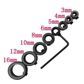 3-16mm Woodworking Auger Bit Fixed Depth Regulator (Option: 8 Plus 1 Limit Ring Black)