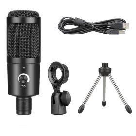 High Sampling Rate Home Computer Game Live K Song Recording USB Condenser Microphone Microphone (Color: Black)