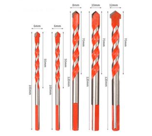 Spot Bawang Drill Set Ceramic Tile Glass Concrete Drilling Drill Ceramic Alloy Cross Triangle Bit (Option: picture color-Five to six to eight to 10to)