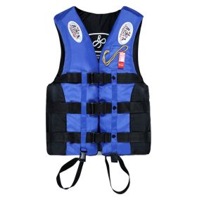 Children Swimming Buoyancy Vest Oxford Cloth Buoyancy Vest Adult Rescue Suit (Option: Blue-3XL)