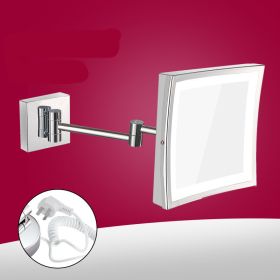 Bathroom Mirror Lamp Bathroom Stainless Steel Folding Mirror (Option: Switch hidden-Golden 200X200MM)