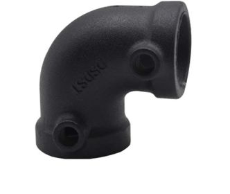 Aluminum Alloy Retro Matte Black Elbow Base Three-way Fastener (Option: Black-A)