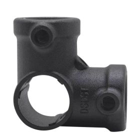 Aluminum Alloy Retro Matte Black Elbow Base Three-way Fastener (Option: Black-D)