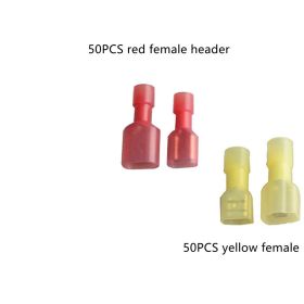 Insulation Joint Wire Connector Wiring Terminal Male And Female Plug (Option: 100PCS red and yellow mix)