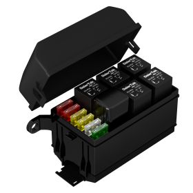 Car Relay Modification Socket Car Junction Fuse Box (Color: Black)