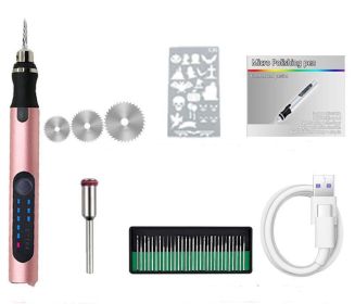 Wireless Jade Carving Machine Polishing Engraving Tool Electric Polishing Pen (Option: Pink-Color box Combo two-USB)