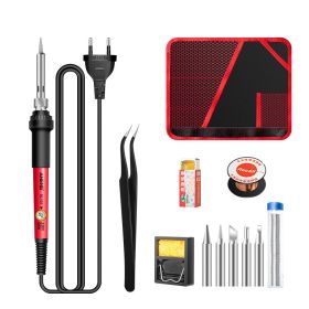 Constant Temperature Electric Soldering Iron Set Adjustable Temperature 60W Digital Display Internal Heat Welding (Option: Rotary thermostat-17pcs set-EU)