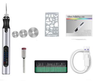 Wireless Jade Carving Machine Polishing Engraving Tool Electric Polishing Pen (Option: Silver-Color box Combo two-USB)