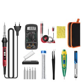 Constant Temperature Electric Soldering Iron Set Adjustable Temperature 60W Digital Display Internal Heat Welding (Option: Digital display thermostat-16pcs set-US)