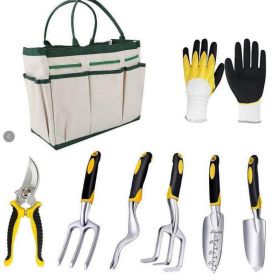 Garden Tools 8-piece Set Aluminum Alloy Two-color Plastic Handle Shovel (Option: Garden tool set 8pieces)