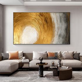 Hand Painted Oil Painting Abstract Gold Texture Oil Painting on Canvas Original Minimalist Art Golden Decor Custom Painting Living Room Home Decor (Style: 01, size: 100x150)