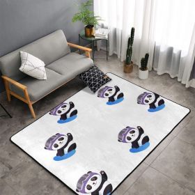 Stylish Flannel Non-Slip Floor Mat 60x39 inches - Three Adorable Cartoon Animal Designs (Panda, Rabbit, Frog) (Style: Style-1)