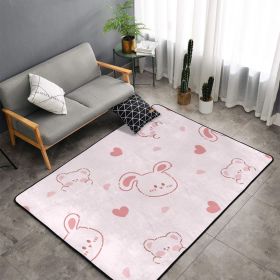 Stylish Flannel Non-Slip Floor Mat 60x39 inches - Three Adorable Cartoon Animal Designs (Panda, Rabbit, Frog) (Style: Style-2)