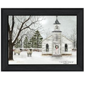 Trendy Decor 4U "I Heard the Bells on Christmas" Framed Wall Art, Modern Home Decor Framed Print for Living Room, Bedroom & Farmhouse Wall Decoration (Color: as Pic)