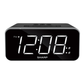 SHARP Dual Alarm Clock with Jumbo Easy to Read 1.8' White LED Display, Black Case (Brand: Sharp)