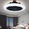 1pc Ceiling Fan With Light, Modern 18inch Remote Control Enclosed Low Profile Ceiling Fan With Light 3 Speed LED Dimming 3 Colors 8 Invisible Bladeles