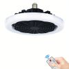 1pc Ceiling Fan With Light, Modern 18inch Remote Control Enclosed Low Profile Ceiling Fan With Light 3 Speed LED Dimming 3 Colors 8 Invisible Bladeles