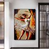 Hand Painted Oil Painting Abstract Dancer Oil Painting On Canvas Large Wall Art Original White Ballet Painting Boho Wall Decor Custom Painting Living