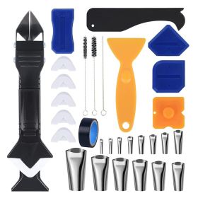 Caulking Tool Metal Scraper Nozzle Smear Grout To Scrape Kitchen Bathroom Windows (Option: 30piece set)