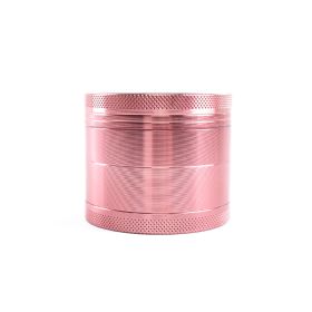 In Stock Aluminum Alloy Smoke Remover Flat Four-layer Metal Grinder (Option: Pink-50MM)